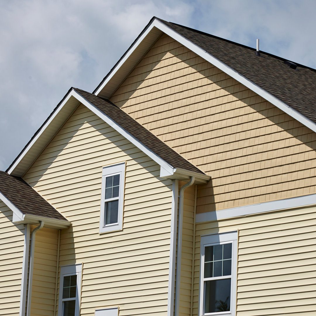 Residential House With Cream Siding